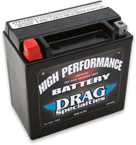 Drag Specialties High Performance Battery 200 CCA For 2002-2007 V-Rod 1130cc & 1994-2010 Buell S1/XB/Blast (DRSM7RH4S)