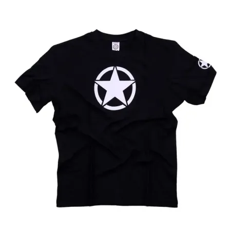 Army Surplus Fostex White Star T-shirt Black Size Large (133380-BLK-L)