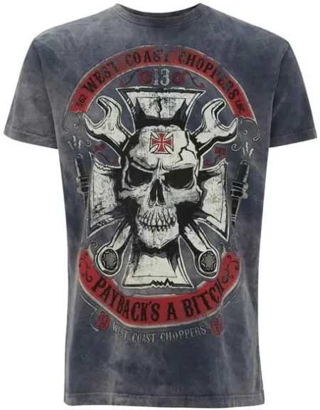West Coast Choppers Mechanic T-shirt Vintage Blue Size Small (WCCTS132596BLS)
