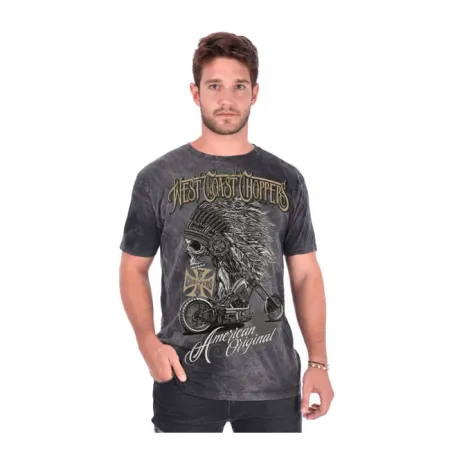 West Coast Choppers Chief T-shirt Dark Grey Size Medium (WCCTS132704DGM)