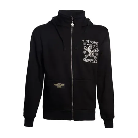  West Coast Choppers High Speed Zip Hoodie Black Size Medium (WCCHD185ZWM)