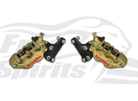 Free Spirits Bolt-In Kit With 4 Piston Gold Calipers For Triumph Thruxton 1200 STD Models (303825)