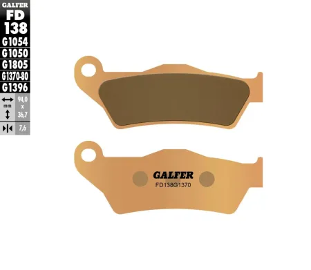 Galfer Sintered Metal Street Compound (1370/1371) Rear Brake Pads For Harley Davidson 2015-2016 XG500/750 Street Models (FD138G1370)