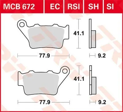 TRW All Round Sintered Metal Brake Pads (MCB672)