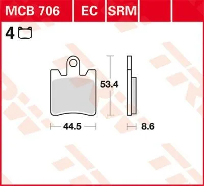 TRW SV Series Sindered Brake Pads (MCB706SV)
