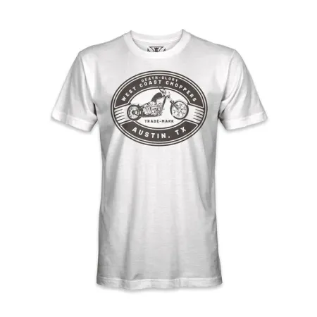 West Coast Choppers Death Glory Trade-mark T-shirt White Size Large (WCCTS132762WTL)