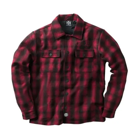 West Coast Choppers Wool Lined Plaidshirt Red/Black Size Medium (WCCJS046RDM)