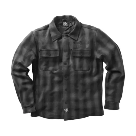 West Coast Choppers Wool Lined Plaidshirt Black/Grey Size 3XL (WCCJS047GR3XL)