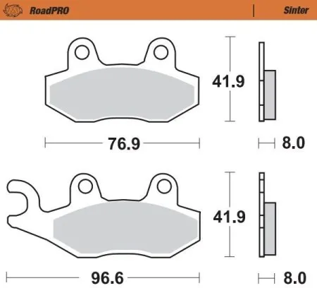 Moto Master RoadPro Sintered Metal Brake Pads (410501)