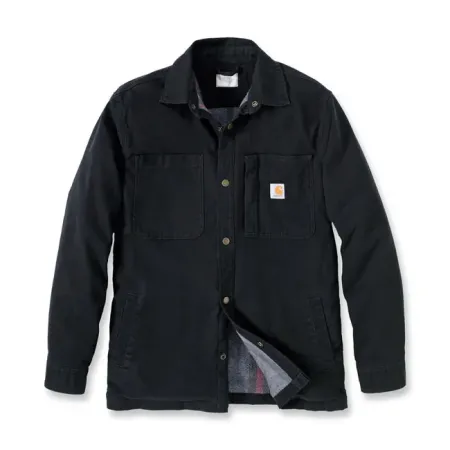 Carhartt Fleece Lined Denim Shirt Jac Black Size XL (105532-N04XLREG)