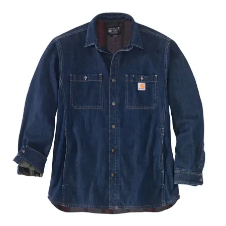 Carhartt Denim Fleece Lined Shirt Glacier Size Large (105605-H84LREG)