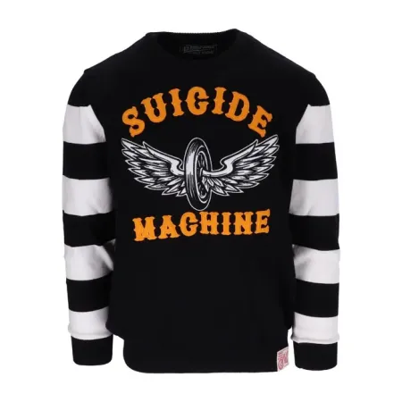 13 & 1/2 Magazine Outlaw Suicide Machine Sweater Black/White Size Medium (941752)