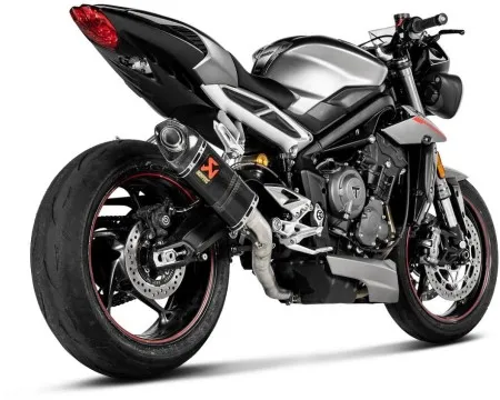 Akrapovic Carbon Fiber Slip-On Muffler With Carbon Fiber End Cap For Triumph 2017-2019 Street Triple 765 S/R/RS Models (S-T7SO2-APC)