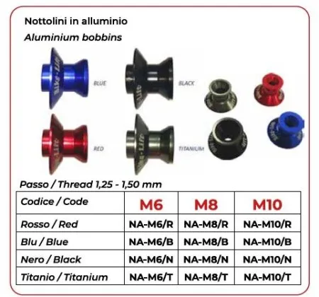 Bike-Lift Aluminum Bobbins Yamaha-aprilia-triumph Red (NA-M6/R)