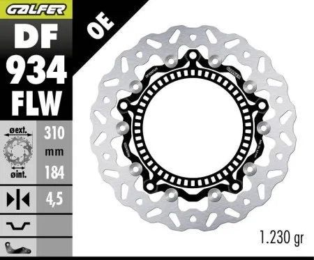 Galfer Brake Rotor Floating Wave (DF934FLW)
